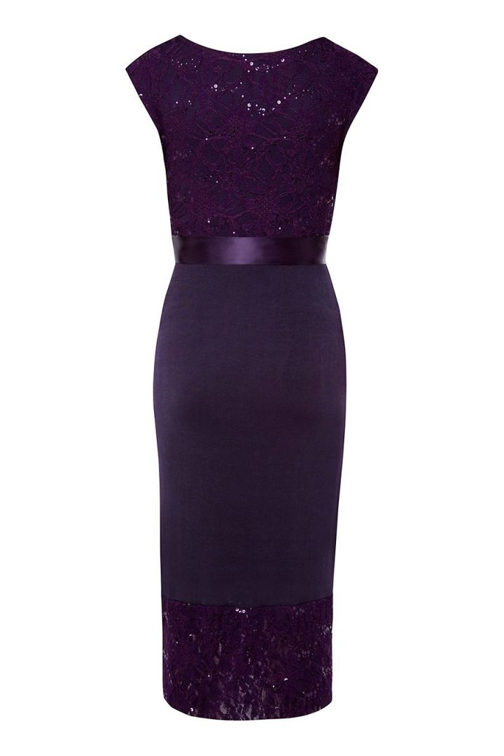 Kurzes Umstandskleid mit Spitze und Pailetten