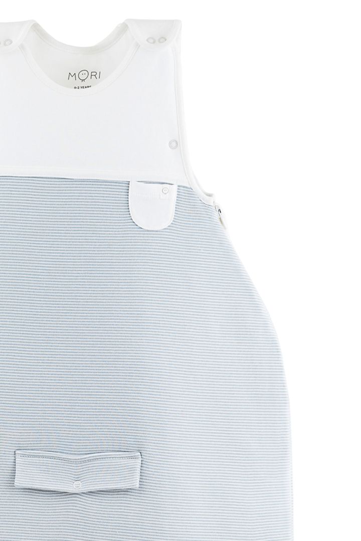 Organic striped sleeping bag light blue