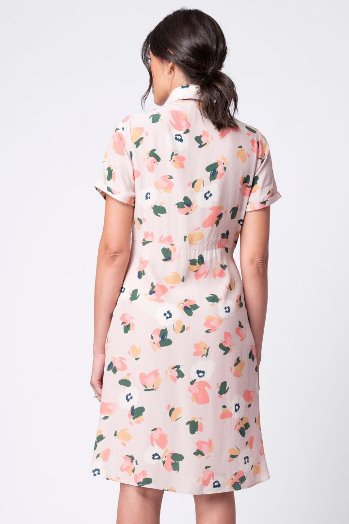 Umstands- und Still-Hemdblusenkleid mit Print