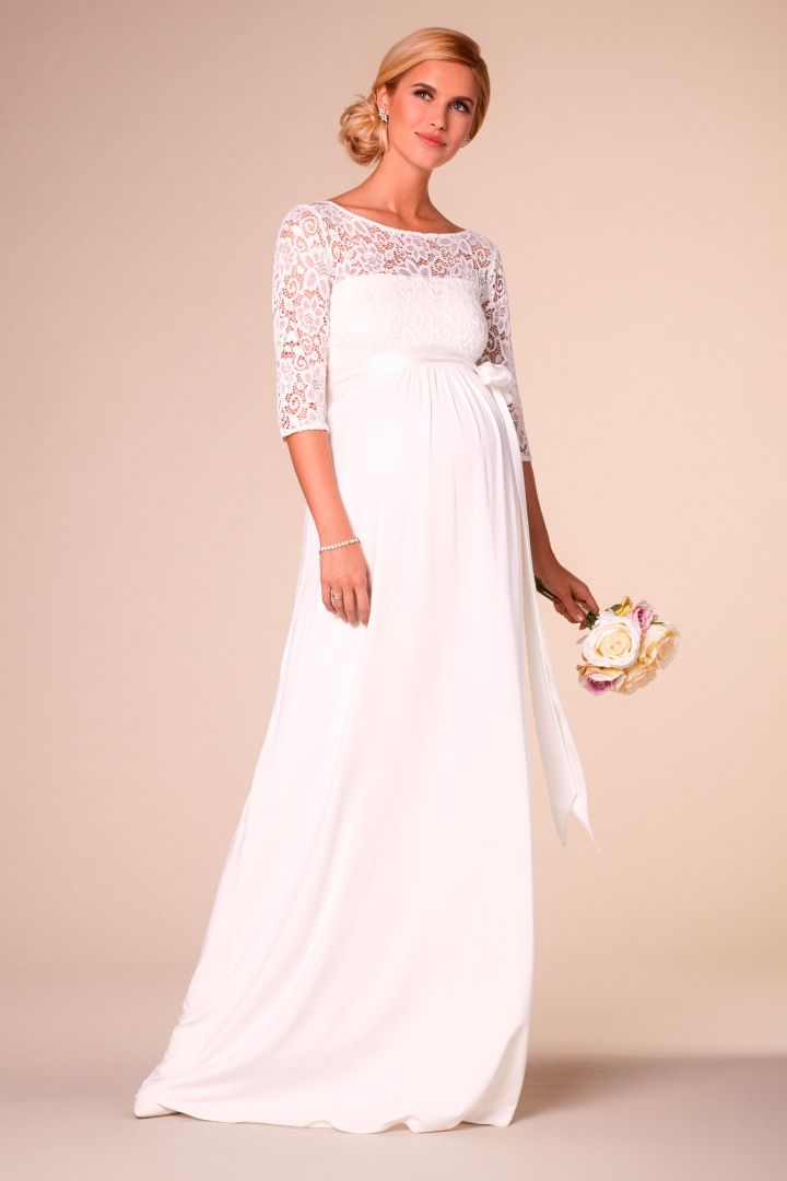 Umstandsbrautkleid mit Rückenausschnitt lang