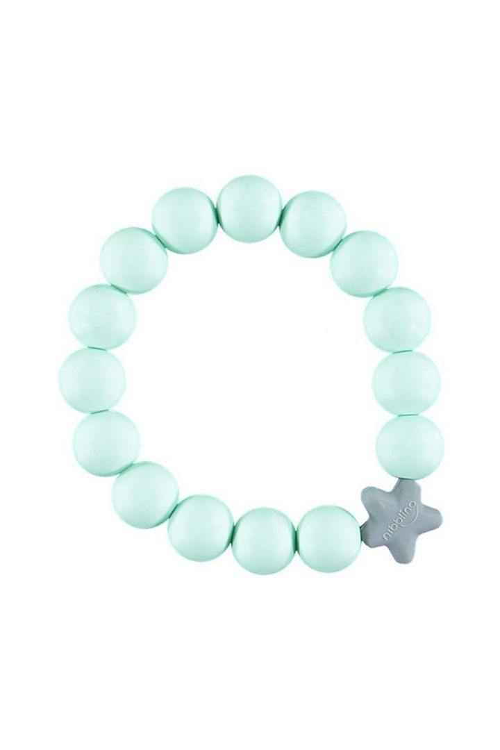 Baby Zahnungs-Armband für Mama mit Silikonperlen mint