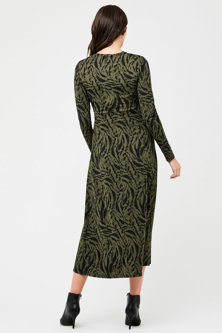 Maternity and Nursing Dress with Animal Print