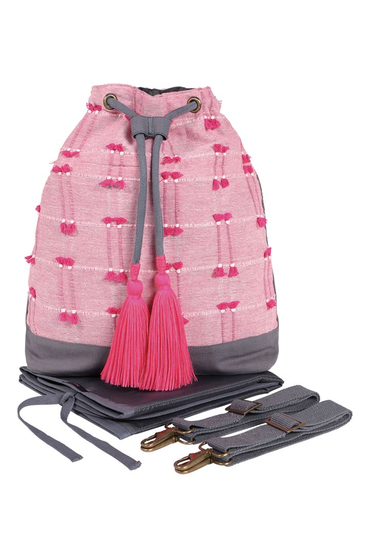 Bucket Rucksack und Wickeltasche Flowing Sari