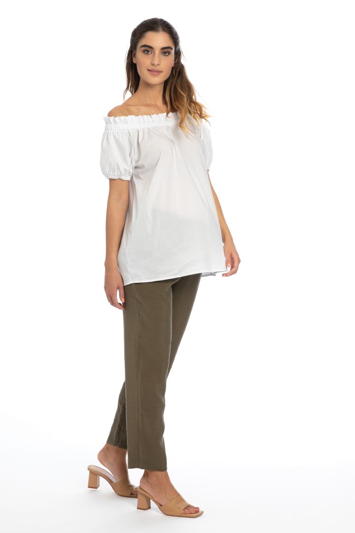 Paperbag Linen Maternity Trousers khaki