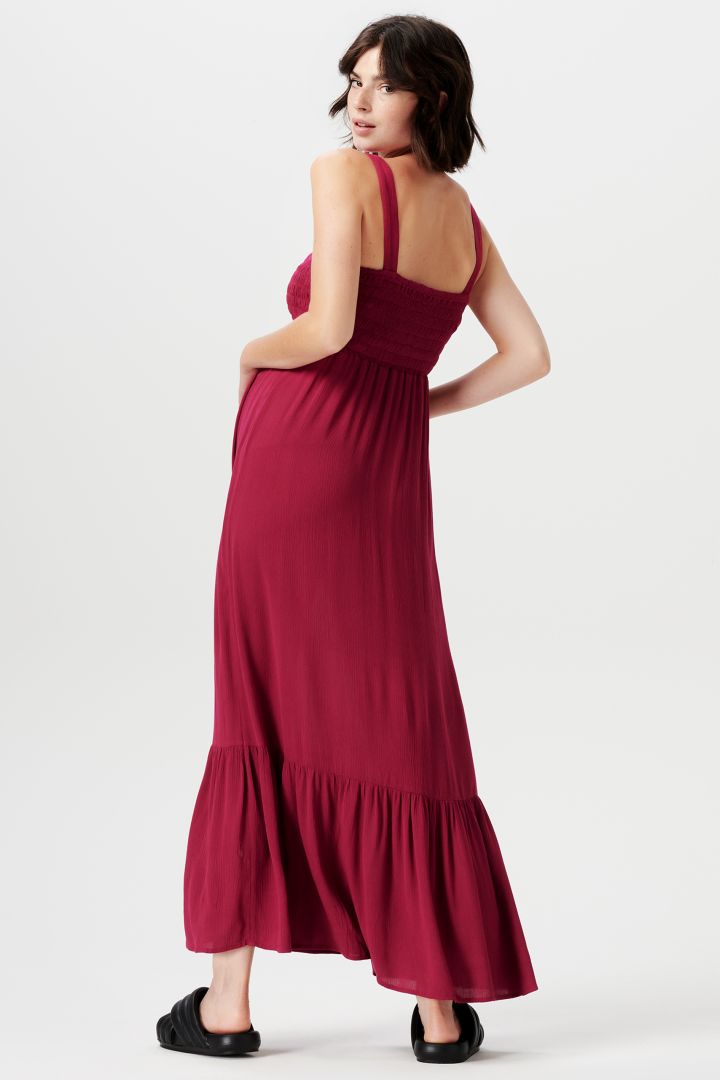 Maxi Umstandskleid mit gesmocktem Oberteil