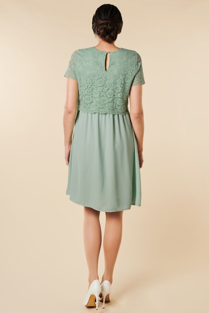 Festliches Umstands- und Stillkleid mit Spitze mint