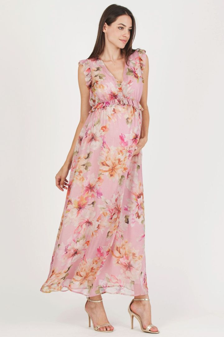 Chiffon Umstandskleid mit Blumenprint