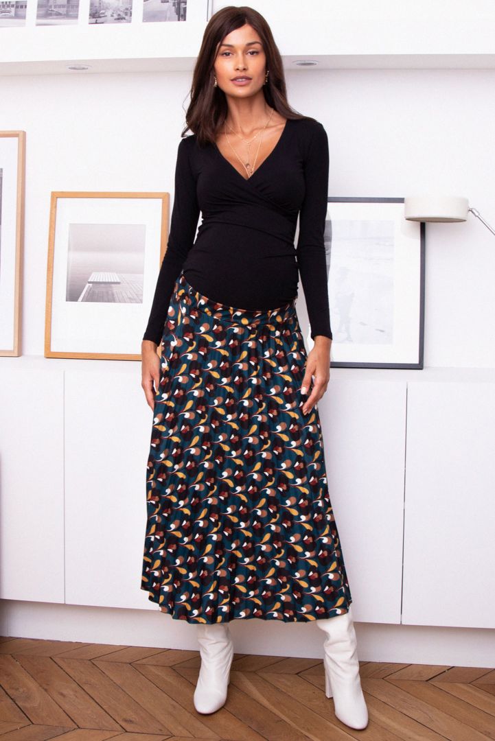 Umstands-Faltenrock mit elastischer Taille