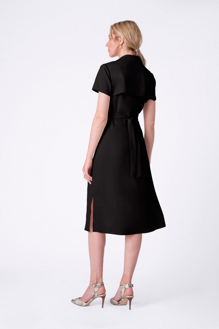 Umstandskleid mit Reverskragen schwarz