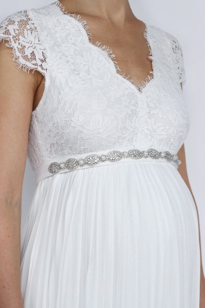 Brautkleid Schärpe mit Ziersteinbesatz elfenbein