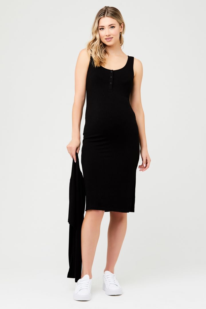 2 in 1 Rippstrick Umstands- und Stillkleid