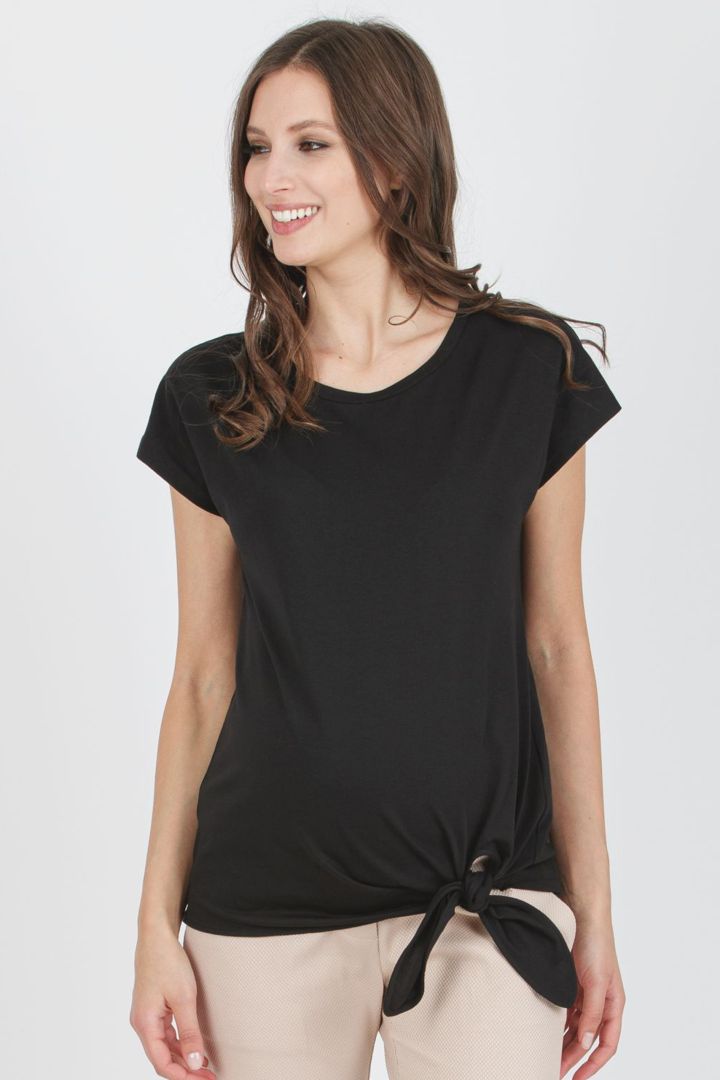 Umstandsshirt zum Knoten schwarz