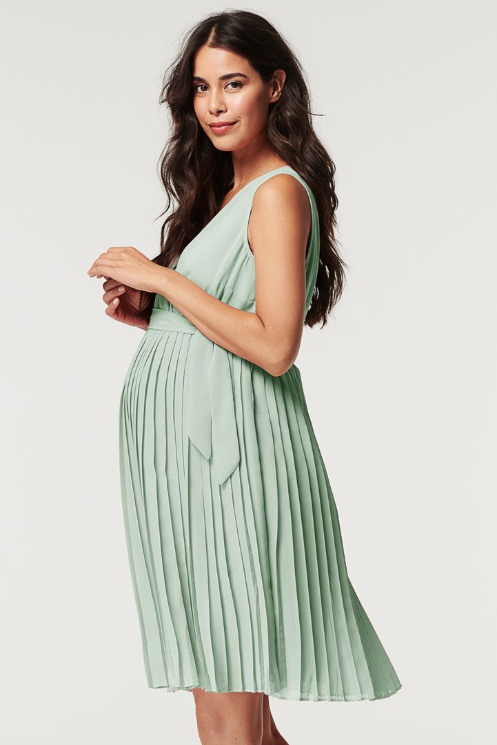 Eco Pleated Maternity Dress mint