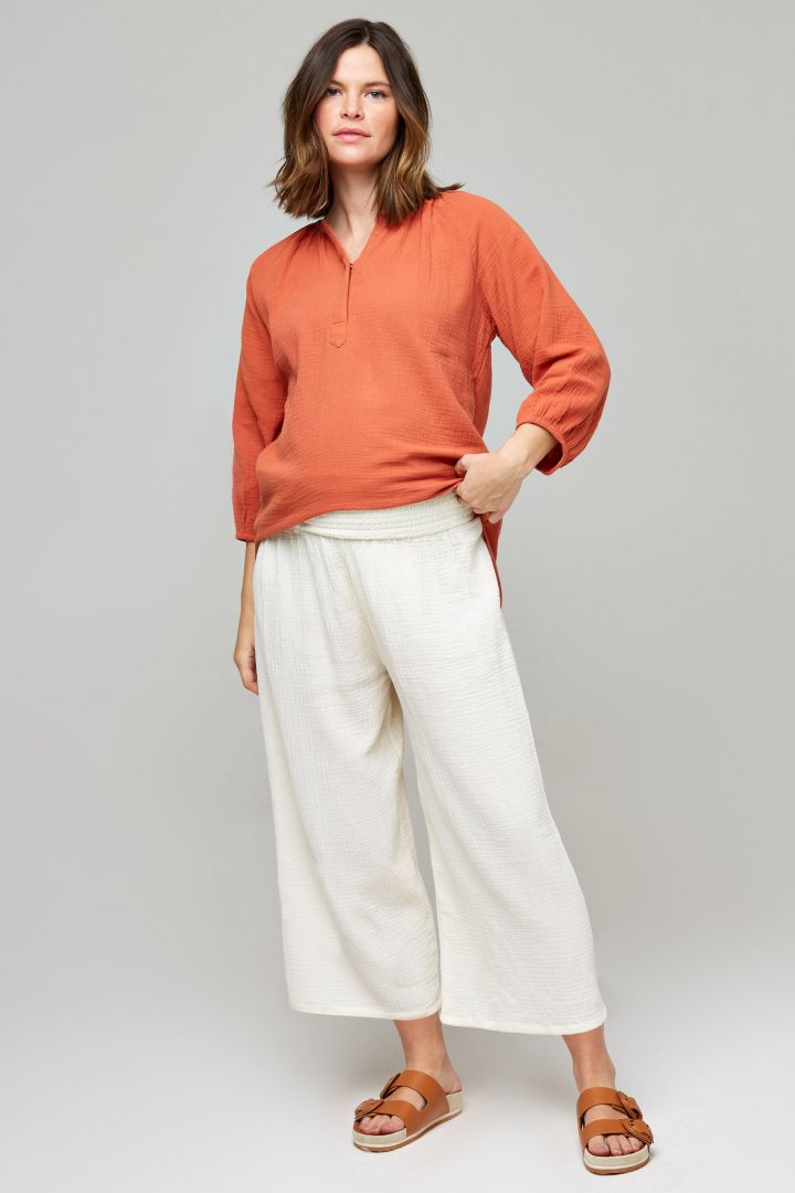 Organic muslin Maternity Culotte off-white