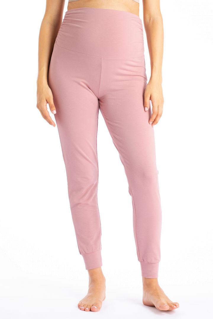Organic Foldover Maternity Lounge and Pyjama Trousers pink