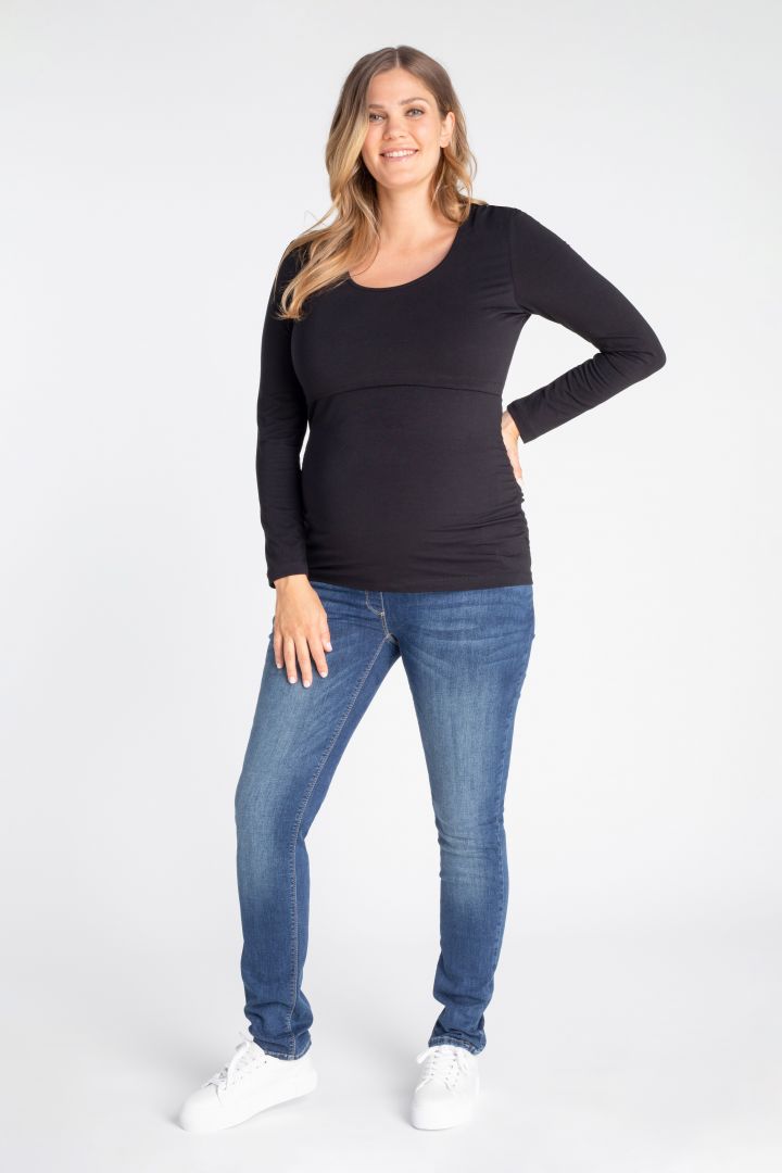 Umstands- und Stillshirt aus Bio-Baumwolle schwarz