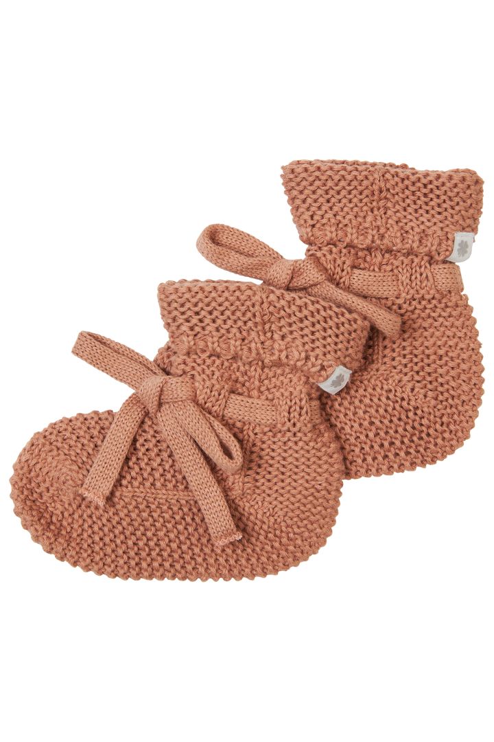 Organic Baby Strickschuhe mocca