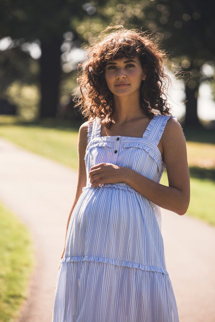 Midi Umstands- und Stillkleid Stripe