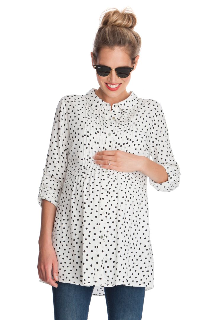 Polka Dot Umstands- und Stillbluse