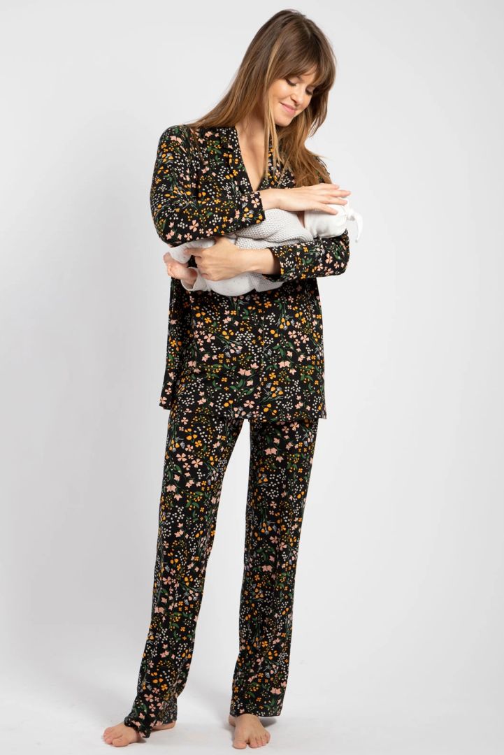 Boyfriend Umstands- und Stillpyjama zum Knöpfen