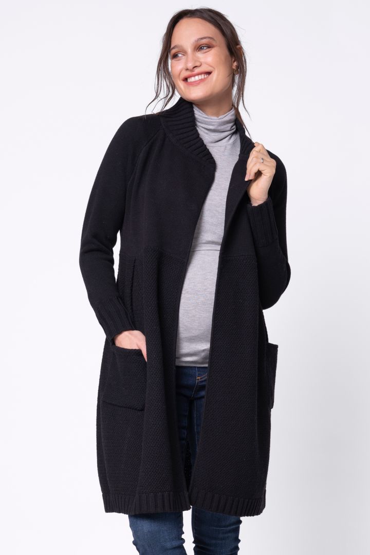 Umstands-Strickmantel mit Gürtel