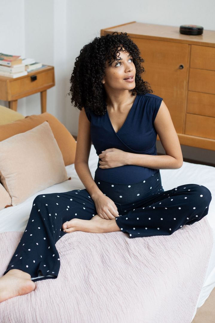 Cross-Over Maternity and Nursing Pyjama with Dots
