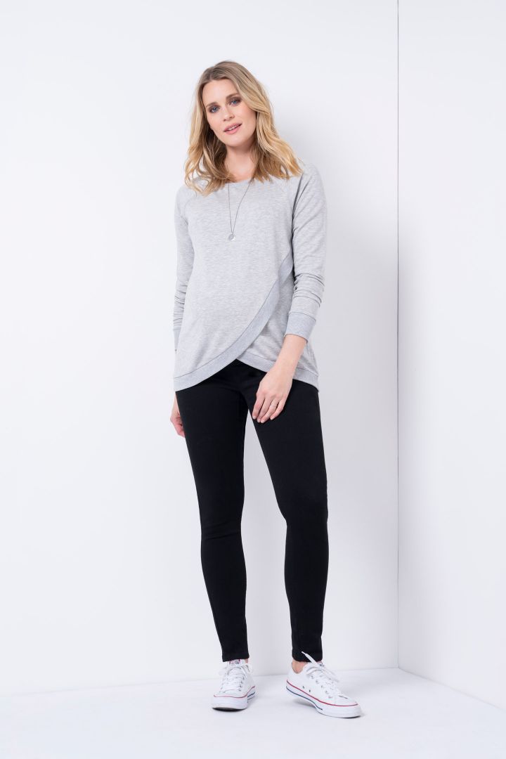 Organic Skinny Umstandsjeans mit Überbauchbund