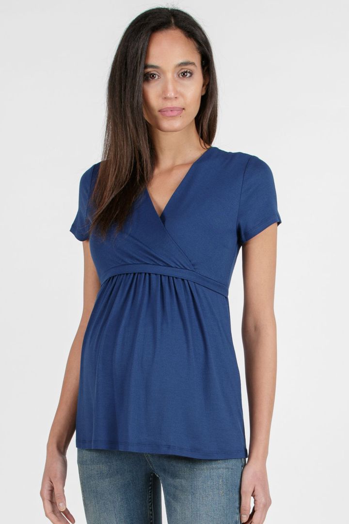 Umstands- und Stillshirt mit Rückenbindung navy