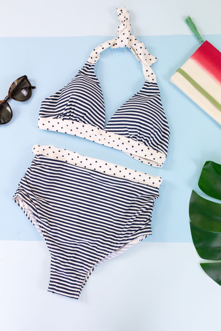 Umstandsbikini mit Streifen