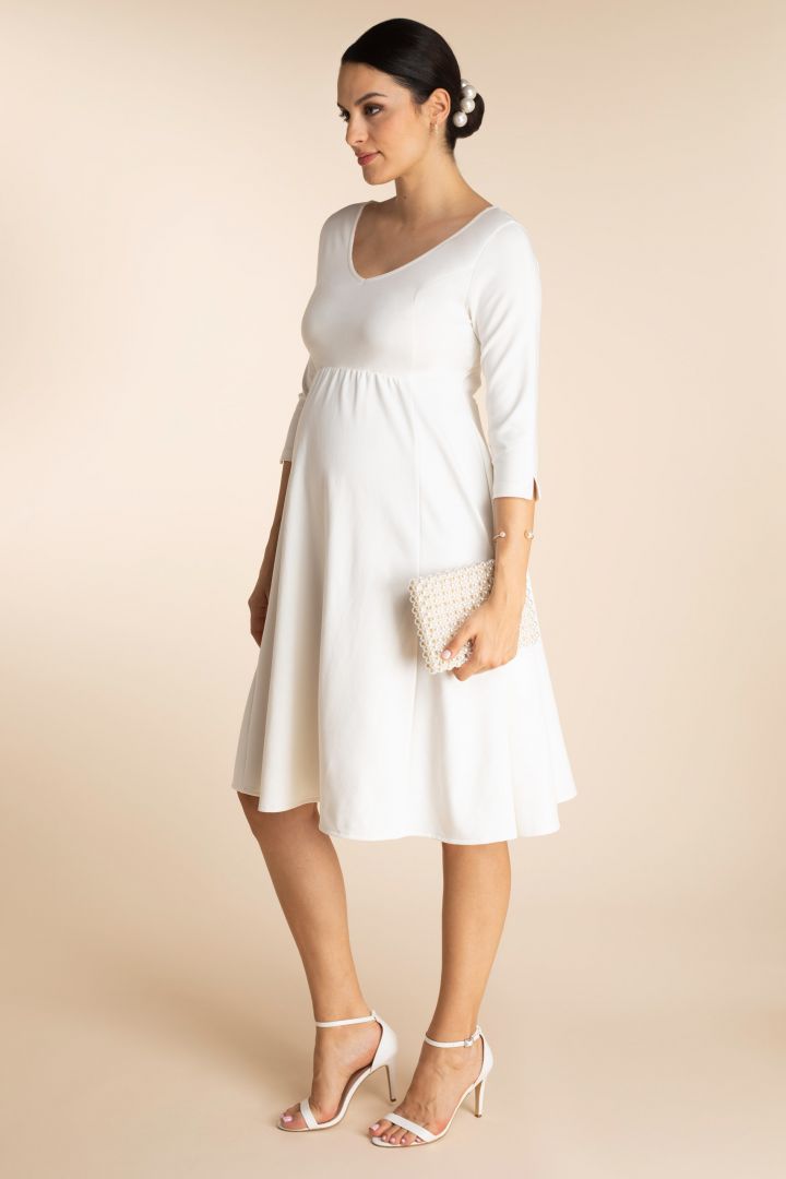 Ecovero Plus Size Umstandsbrautkleid mit V-Ausschnitt