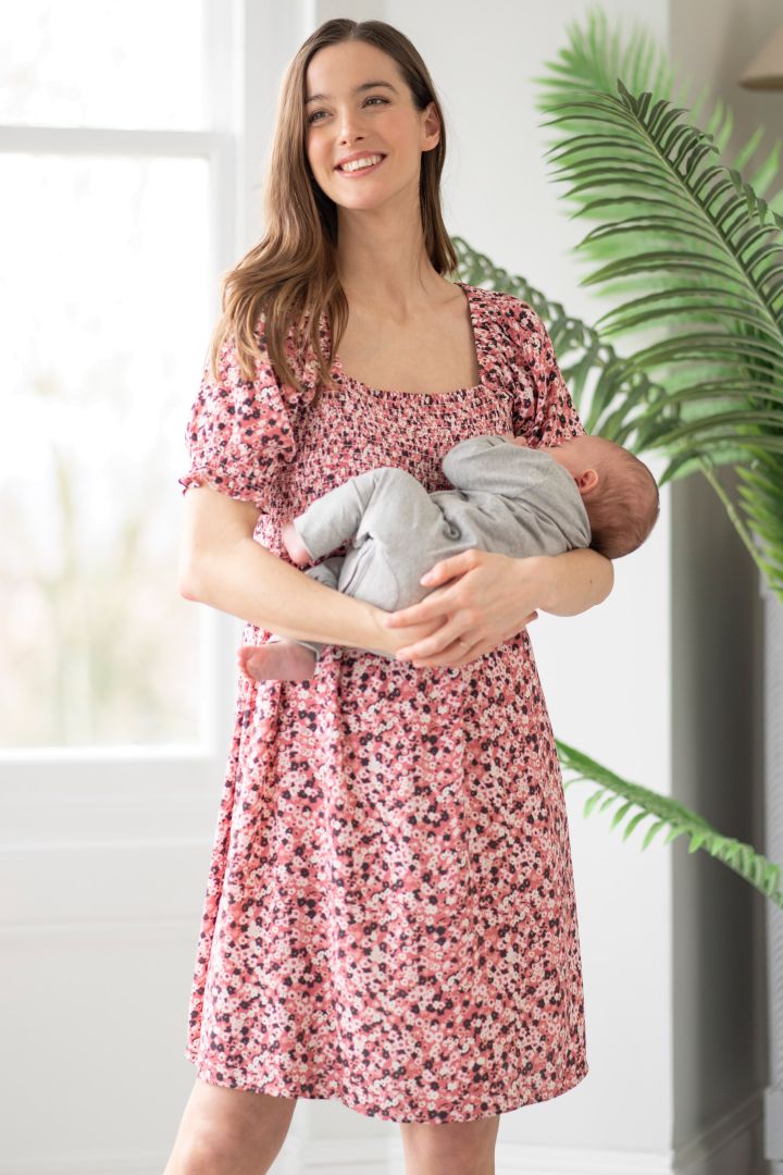 Maternity and Nursing Dress with Smock Insert