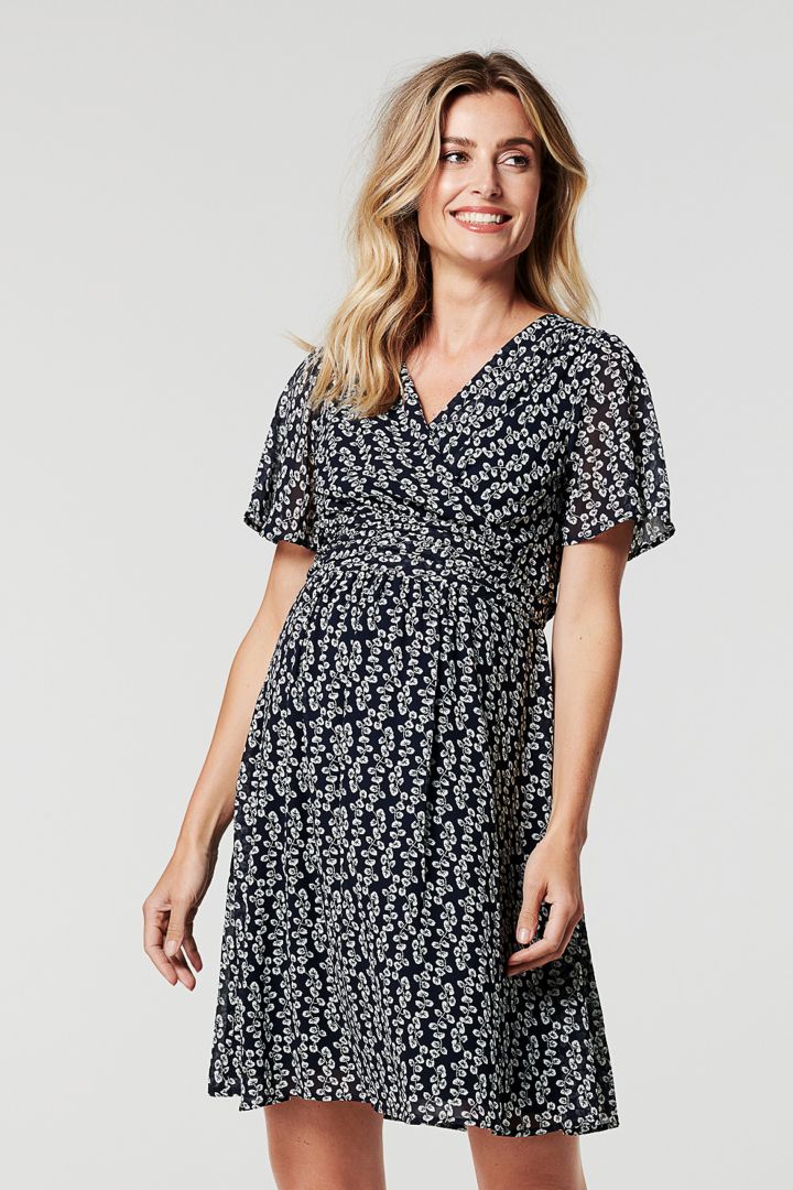 Chiffon Umstandskleid mit Blumen Print