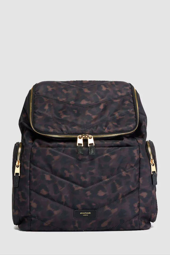 Storksak 2 in 1 Diaper Backpack and Shoulder Bag with Leopard print