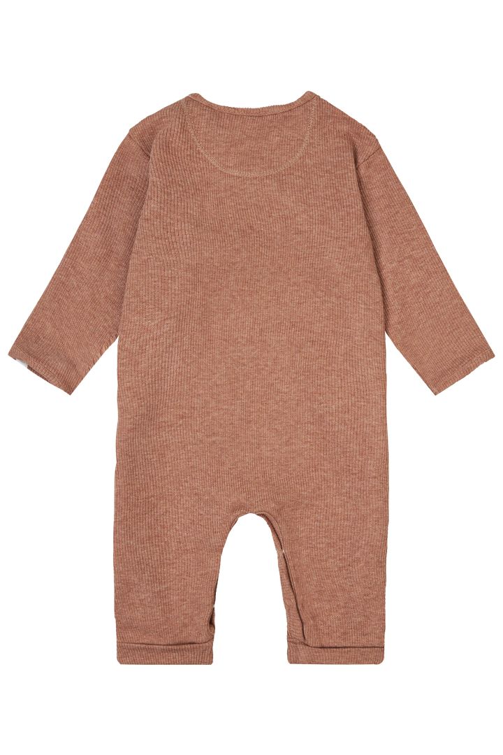 Organic Rippstrick Strampler light terracotta