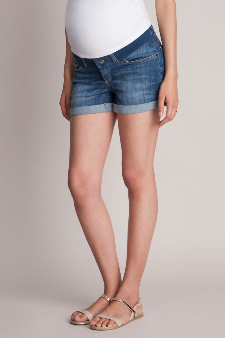 Maternity Denim Shorts vintage wash