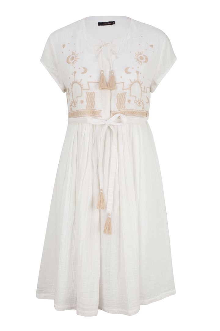 Umstands- und Stillkleid mit Stickereien