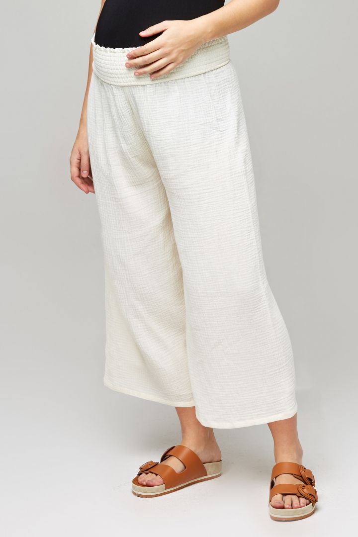 Organic muslin Maternity Culotte off-white