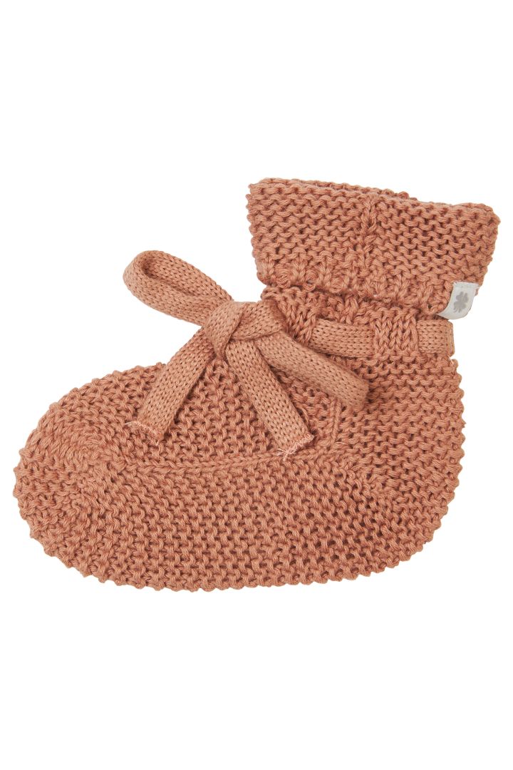 Organic Baby Strickschuhe mocca