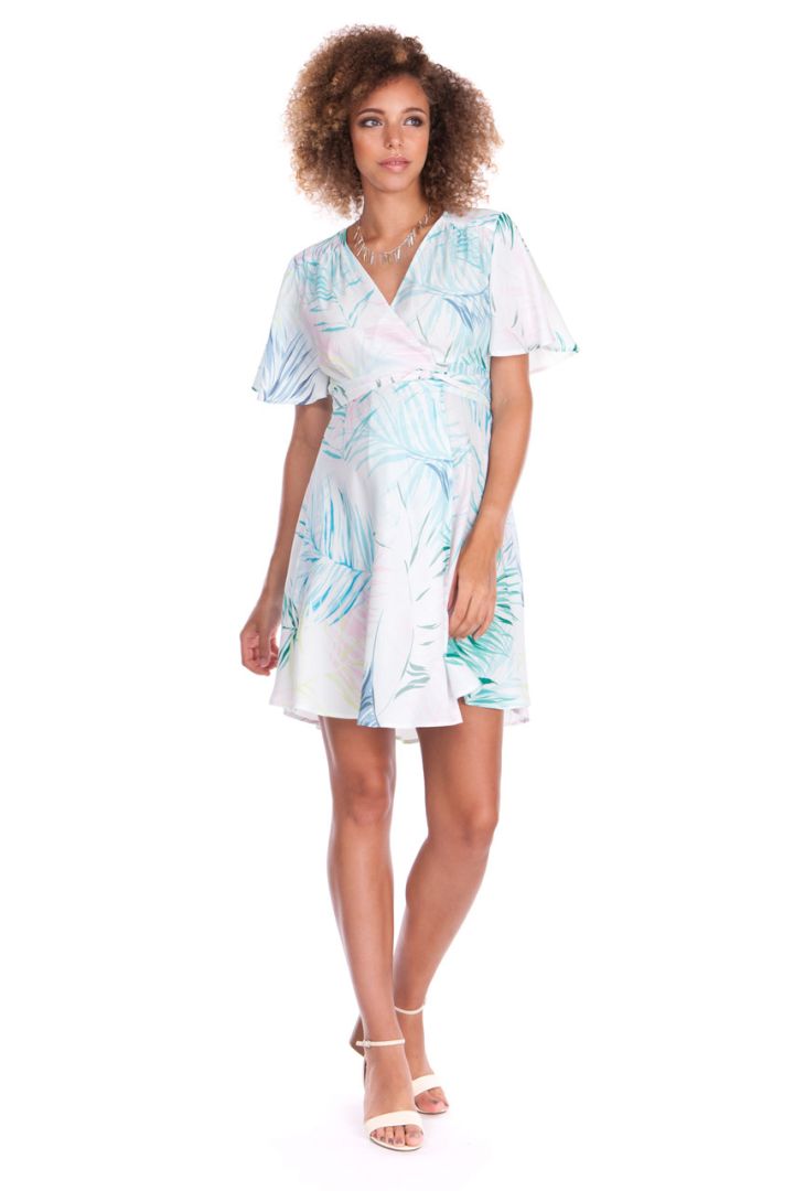 Umstandswickelkleid mit Palmen Print
