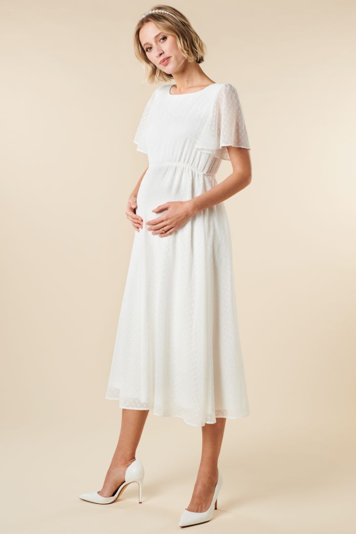 Umstandsbrautkleid mit Schleifendetail am Rücken