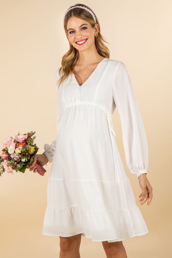 Boho Umstandsbrautkleid mit Volants