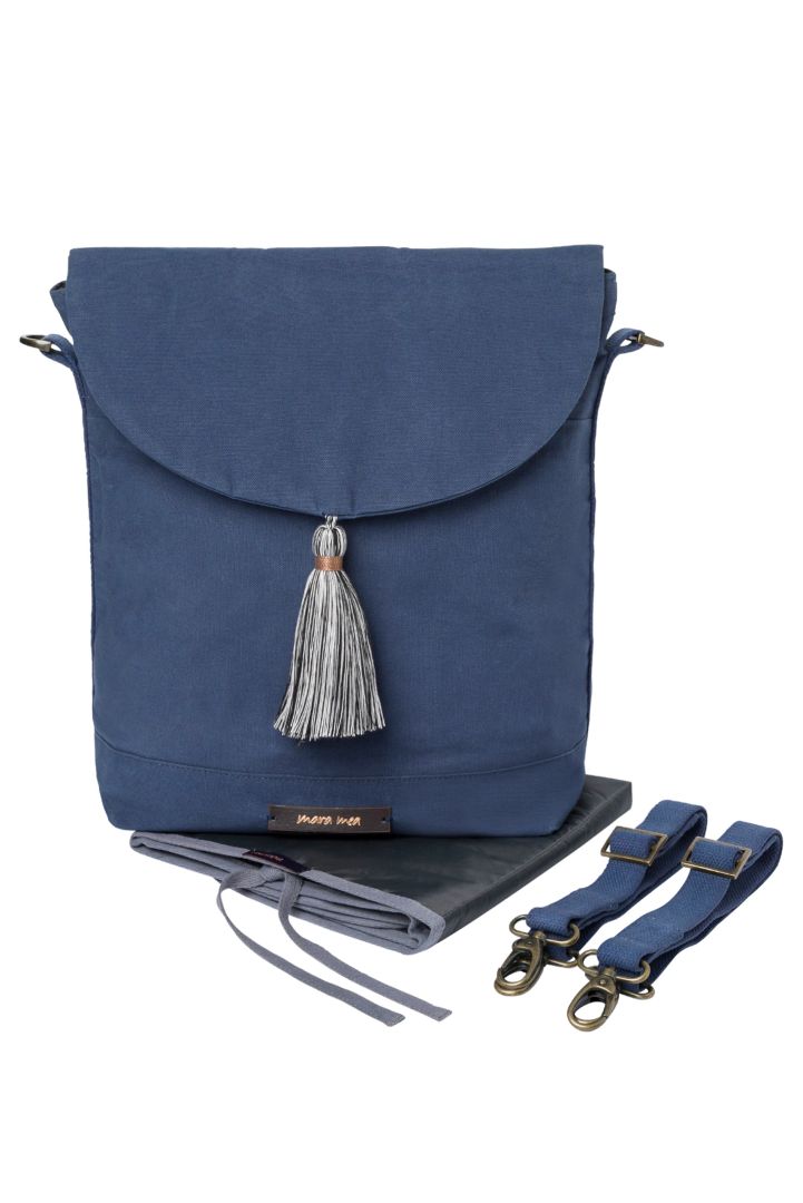 2 in 1 Wickeltasche und Rucksack ocean blue