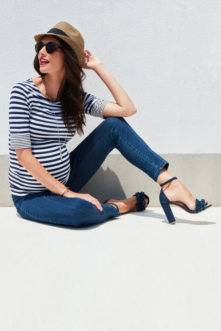 Pintuck Umstandsjeans skinny