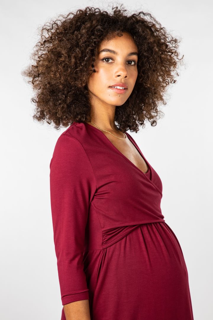 Ecovero Umstands- und Stillkleid bordeaux