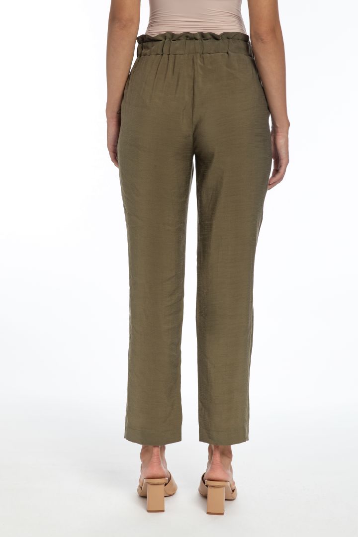 Paperbag Linen Maternity Trousers khaki