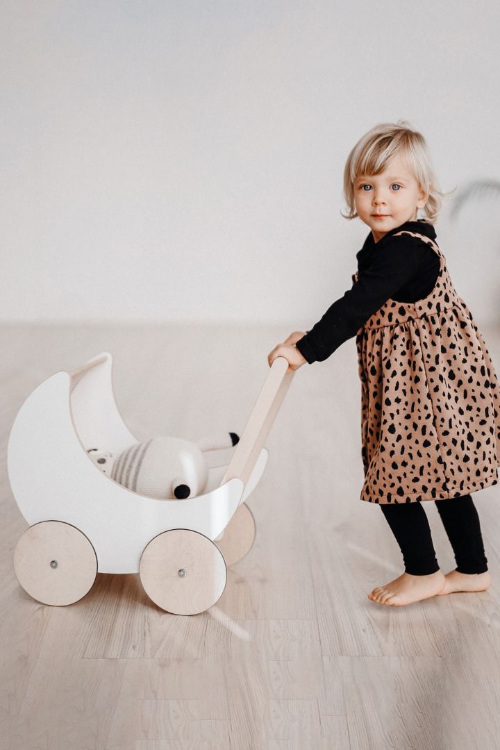 Wooden doll pram