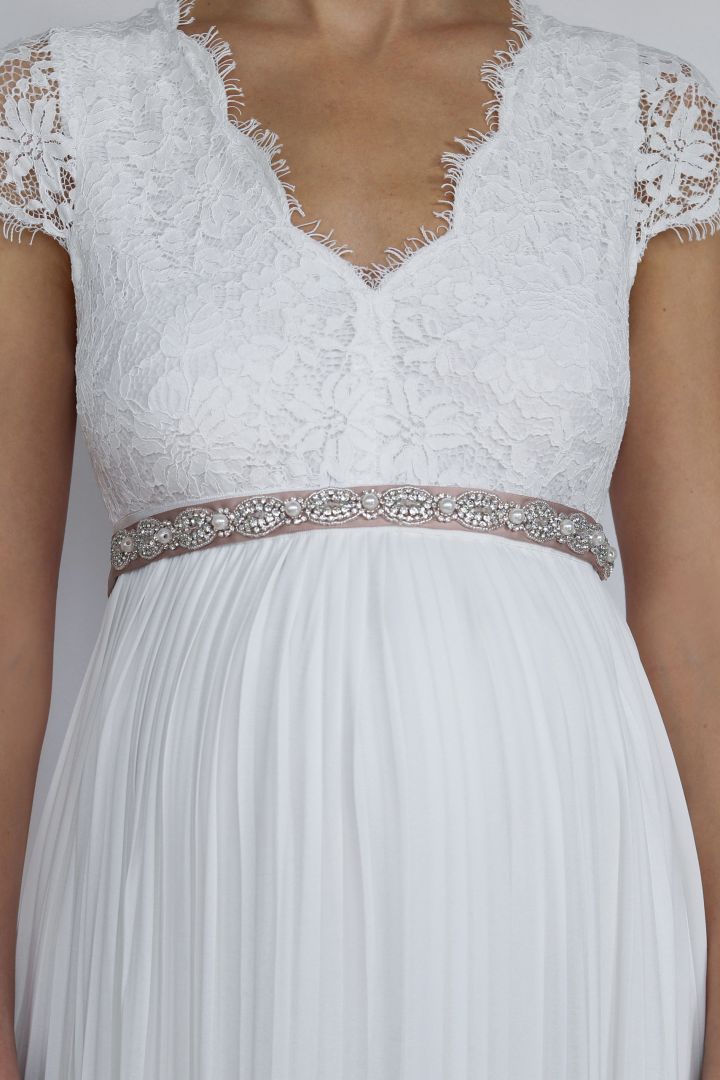 Brautkleid Schärpe mit Ziersteinbesatz champagner