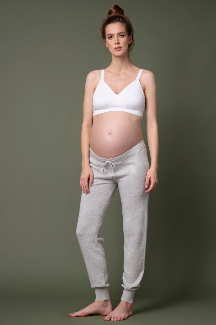 Maternity Knitted Trousers with Elastic Waist grey