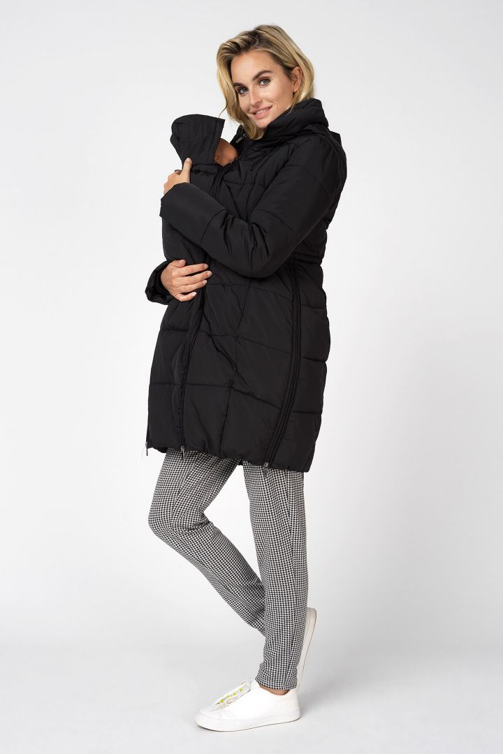 3 in 1 Umstandsjacke und Tragejacke schwarz