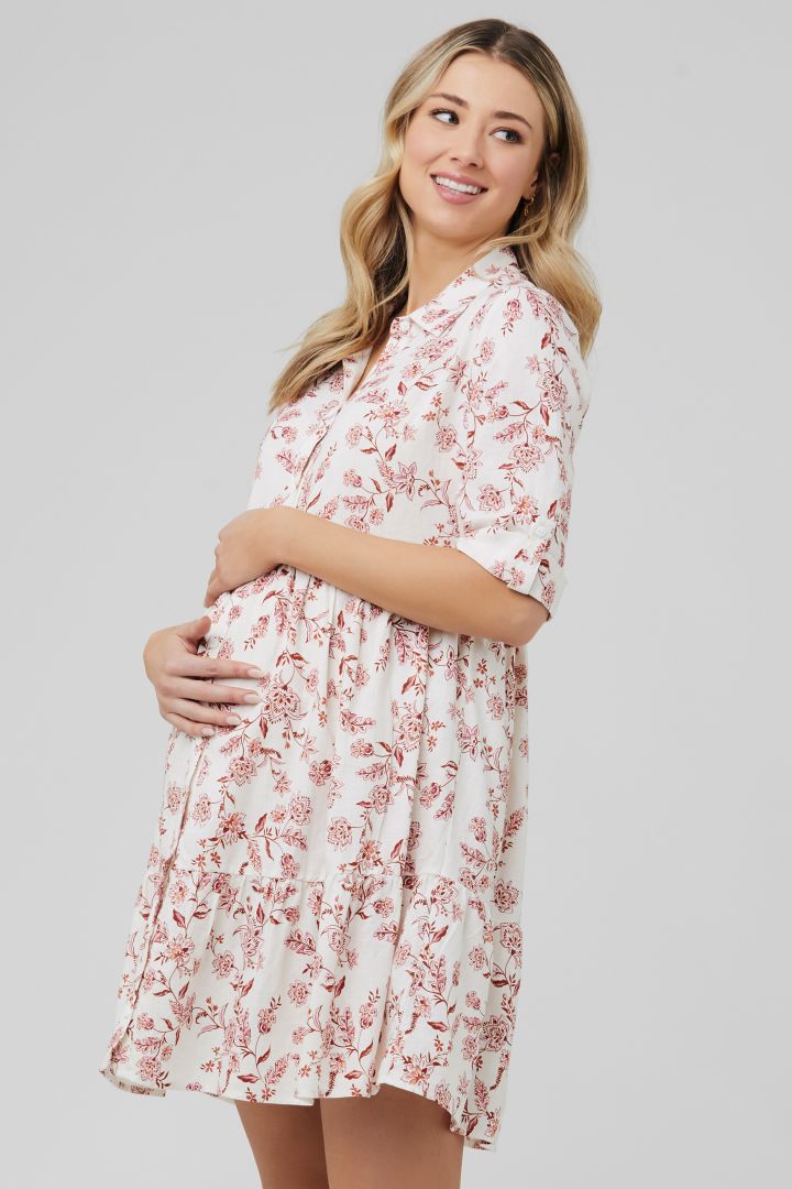 Maternity and Nursing Dress with Floral Print